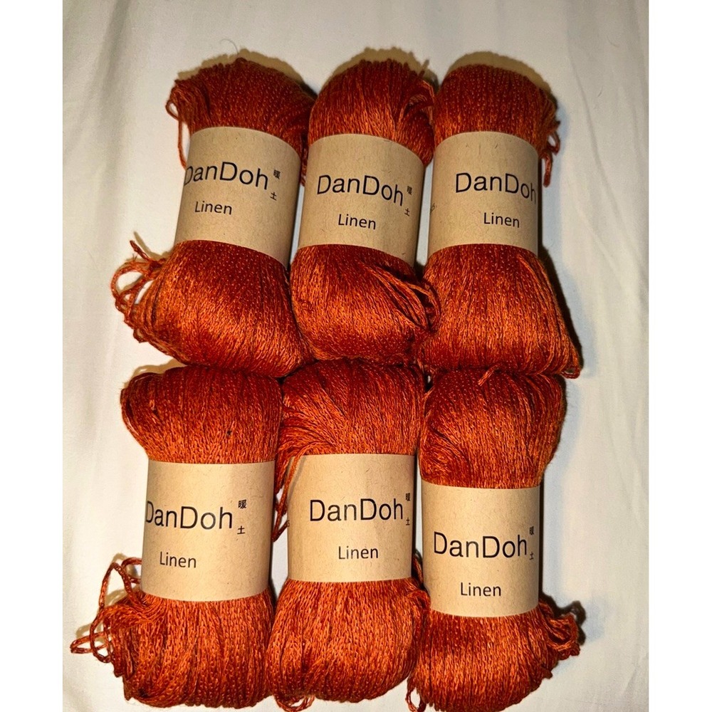 DanDoh Linen Yarn Sierra Color 15 100% Linen Lot of 6 Skeins 744 Yards Japan